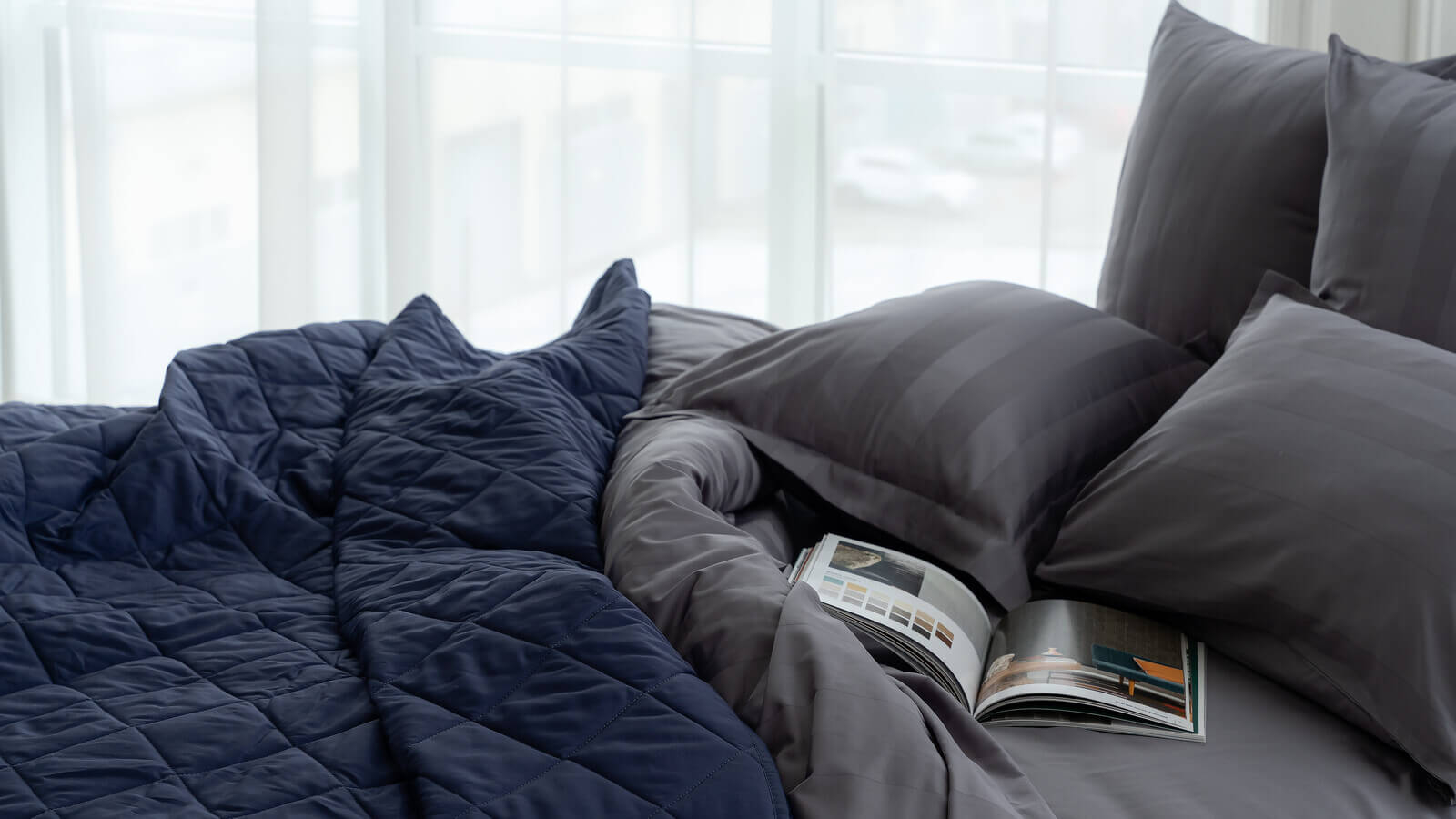 Покрывало хлопковое Askona Home, цвет синий топаз 220x240 в мебель-центре Озерцо