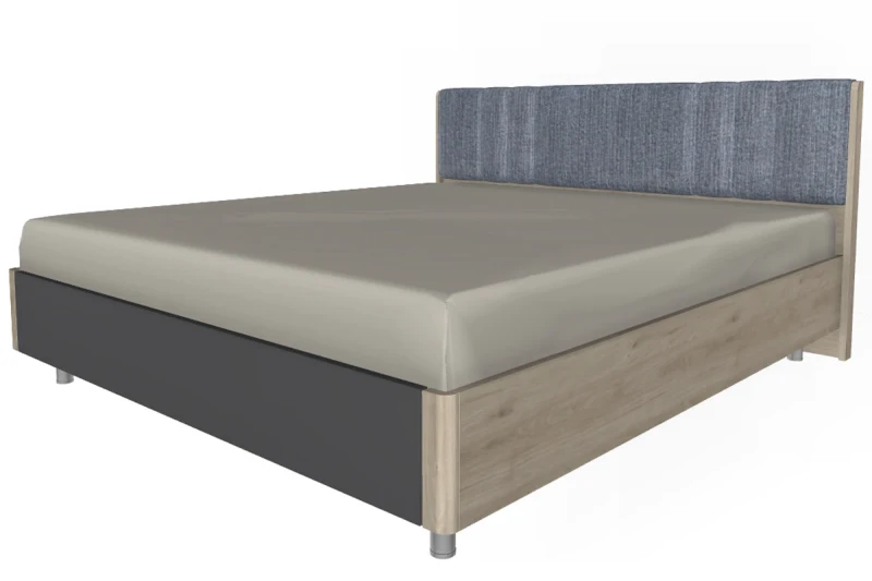 Кровать КР-5014-ГС-АМ 180х200 (Гикори Джексон Светлый/Антрацит Матовый) - купить в Озерце