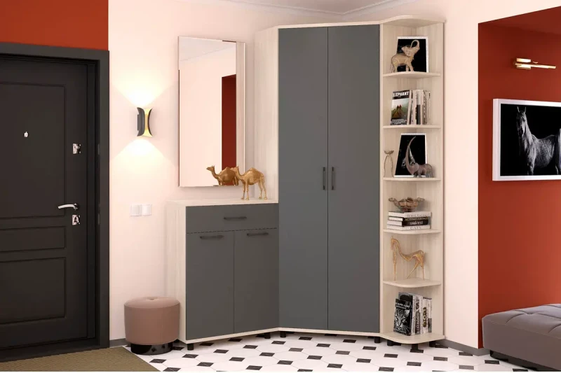 Прихожая Грейс комплект 6 (Ясень Асахи/Антрацит Матовый) — Мебель-центр Озерцо