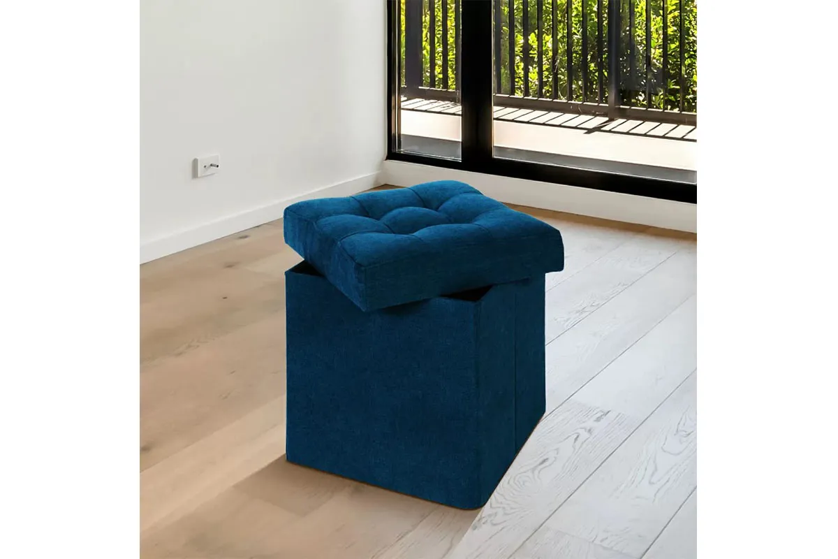 Пуфик складной (Синий велюр) — купить в Озерце