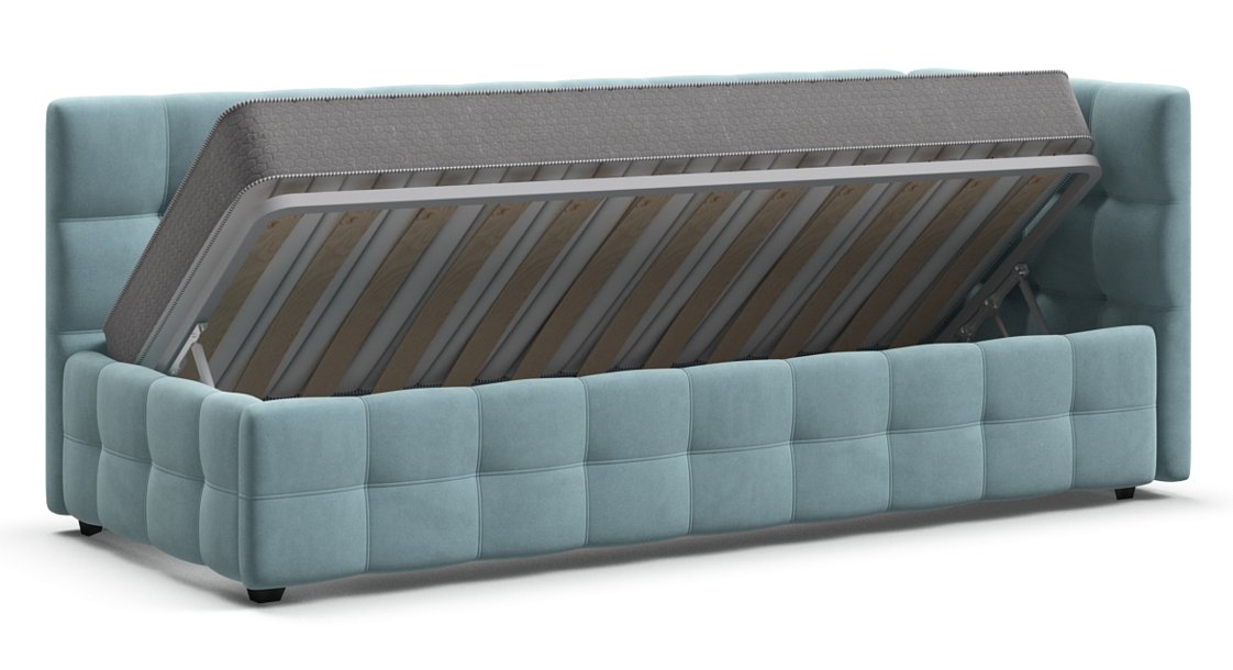 Кровать BOSS mini NEW велюр Monolit аква - купить в Озерце