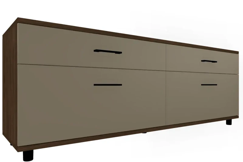 Тумба ТБ-5028-ГТ-ЛМ (Гикори Джексон Темный/Латте Матовый) — Мебель-центр Озерцо