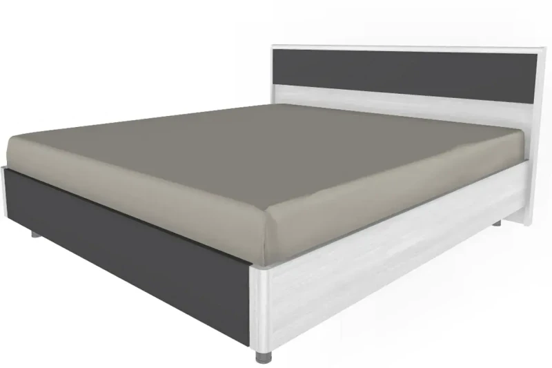 Кровать КР-5004-СЯ-АМ (Снежный Ясень/Антрацит Матовый) - купить в Озерце