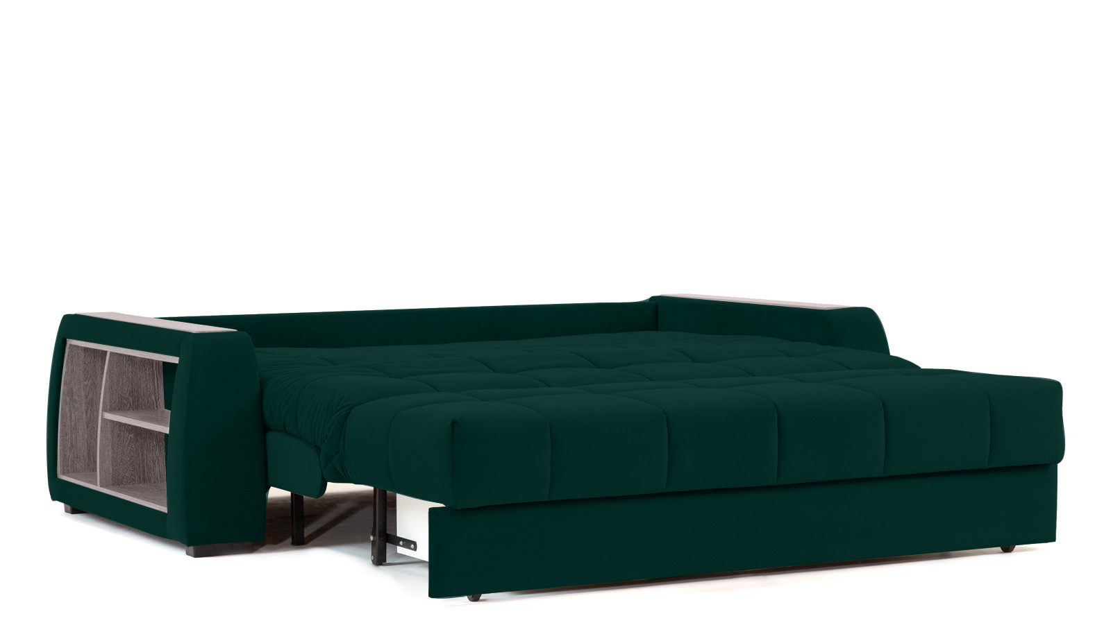 Диван - кровать Domo Pro с полками цвета ясень, стежка квадрат, ткань Sky Velvet 42 140x216 — в мебель-центре Озерцо