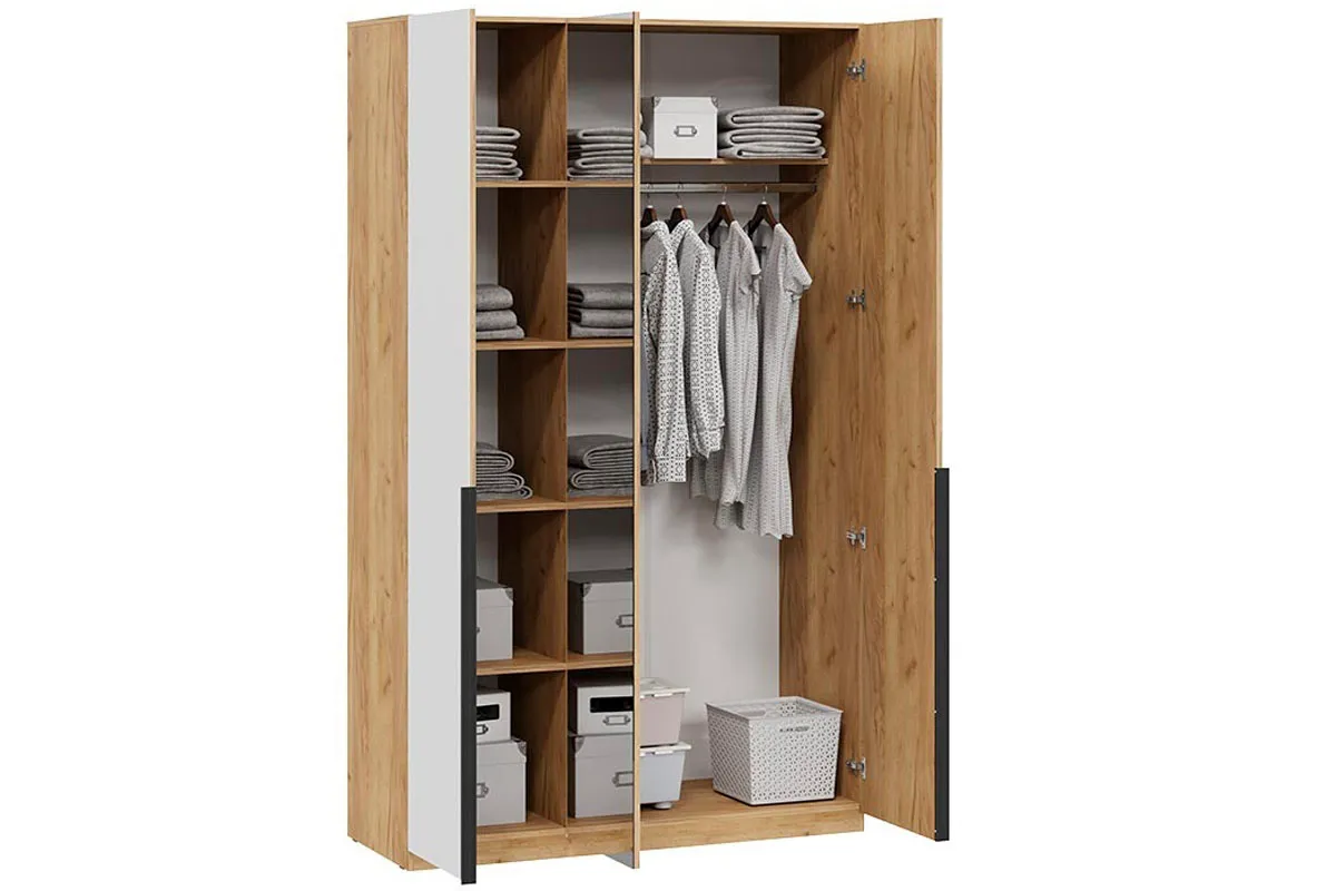 Шкаф комбинированный Джоли (Дуб Крафт Золотой/Белый матовый) в мебель-центре Озерцо