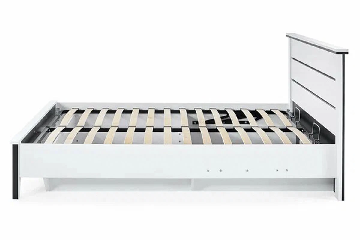 Кровать Scandica Wilma 34 с ПМ 160х200 (Белый гладкий/Чёрный гладкий) - купить в Озерце