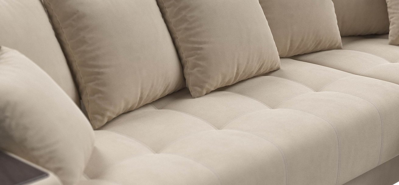 Ванкувер угловой диван Велюр Монолит латте — купить в Озерце