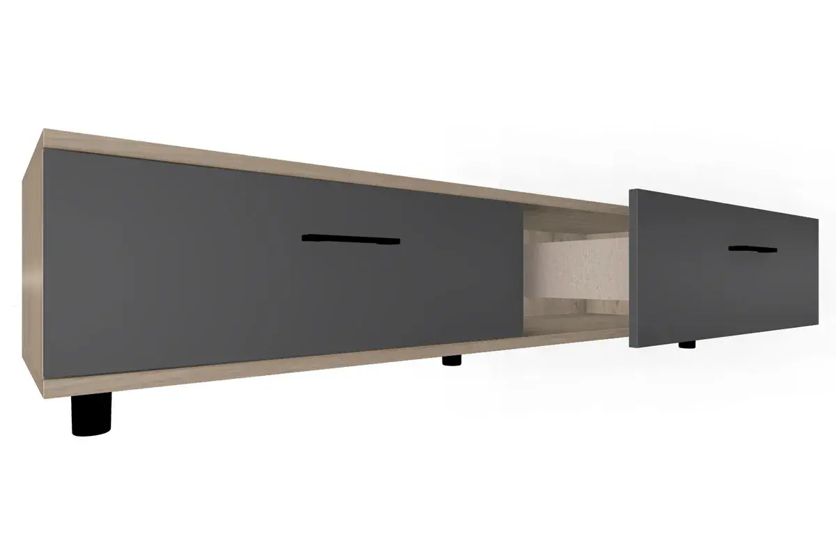 Тумба ТБ-5072-ГС-АМ (Гикори Джексон Светлый/Антрацит Матовый) — Мебель-центр Озерцо