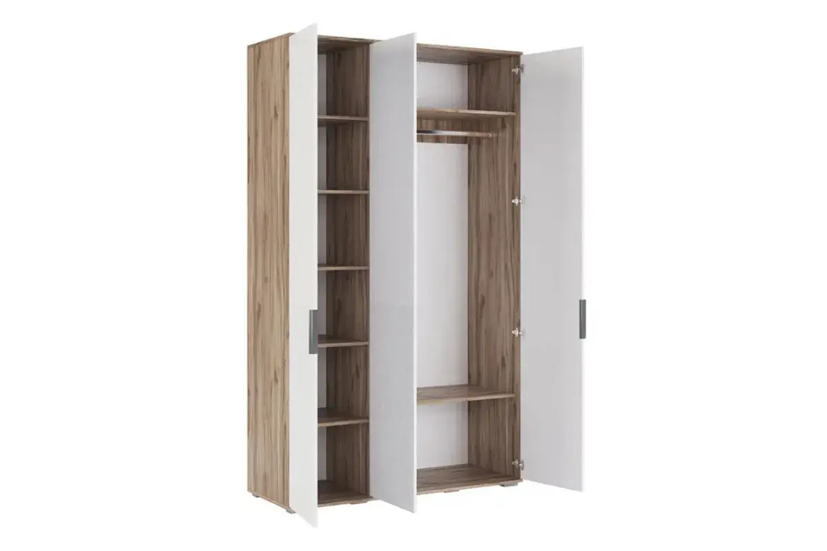 Шкаф трехдверный Николь мод.7 (Белый/Дуб Альпийский) в мебель-центре Озерцо