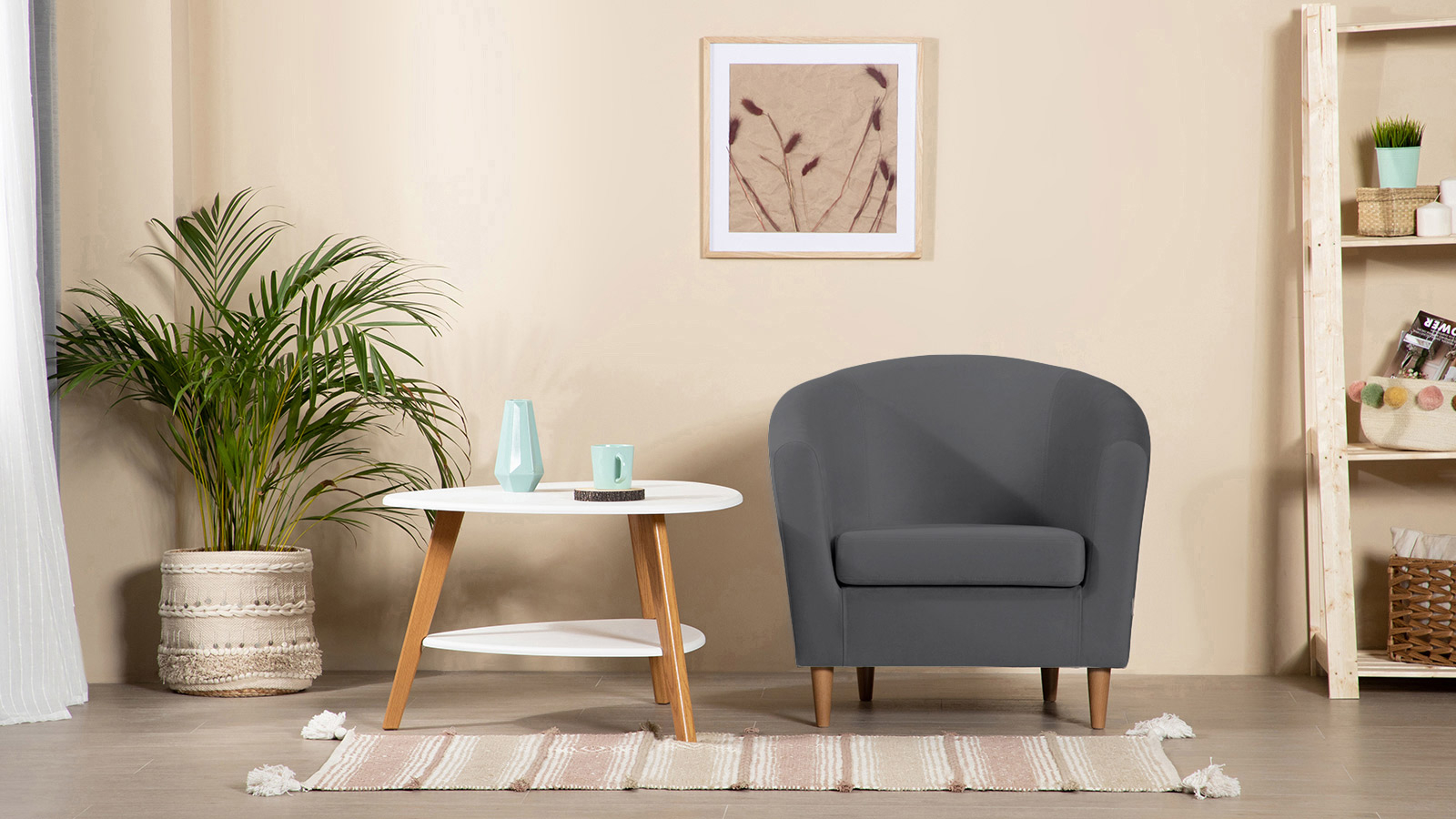 Кресло Moony Sky velvet 16, светлые ножки 75x80 — купить в Озерце