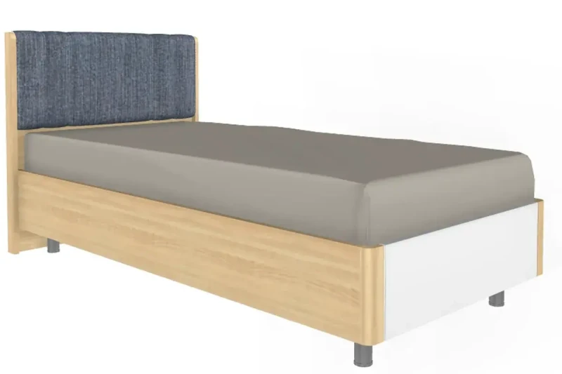 Кровать КР-5015-АС-БГ 90х190 (Ясень Асахи/Белый Бриллиант Глянцевый) - купить в Озерце