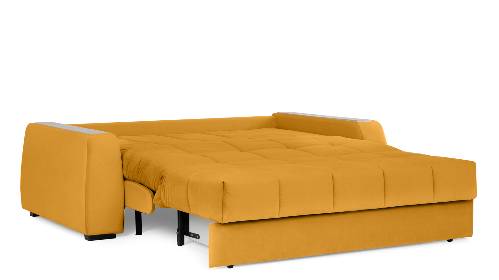 Диван - кровать Domo Pro с накладкой цвета ясень, стежка квадрат, ткань Sky Velvet 30 140x216 — в мебель-центре Озерцо