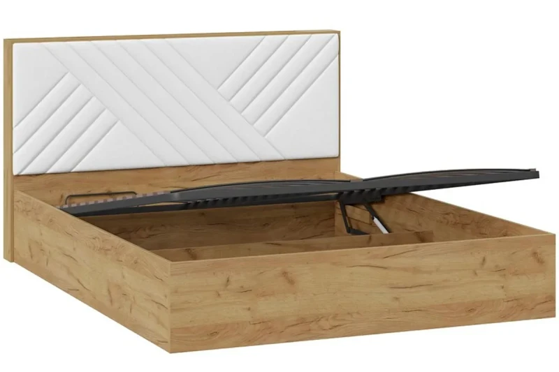 Кровать универсальная Хилтон Тип 1 с ПМ 160х200 (Дуб крафт золотой/Белый) - купить в Озерце