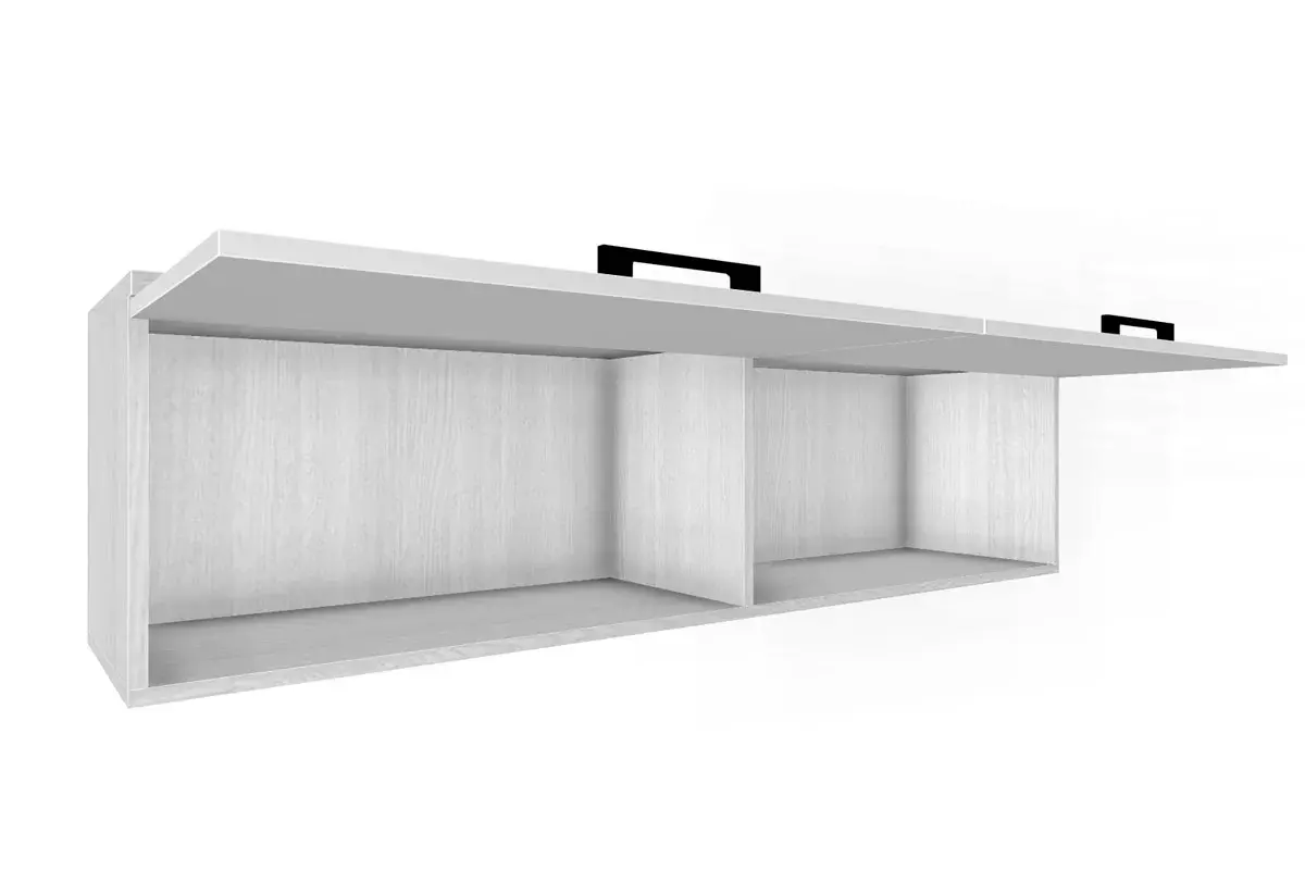 Антресоль АН-5043-СЯ-БГ (Снежный Ясень/Белый Бриллиант Глянцевый) в мебель-центре Озерцо