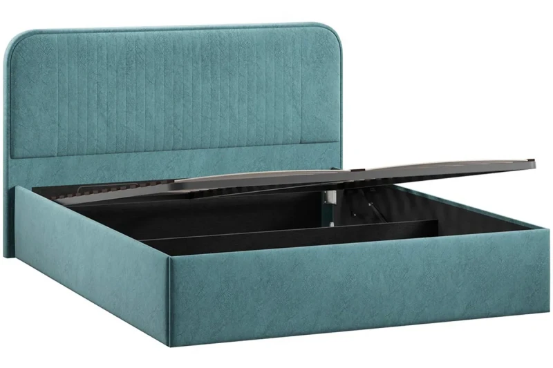 Кровать Тиффани Тип 1 с ПМ и заглушиной 160х200 (Микровелюр/Wellmart Indigo) - купить в Озерце