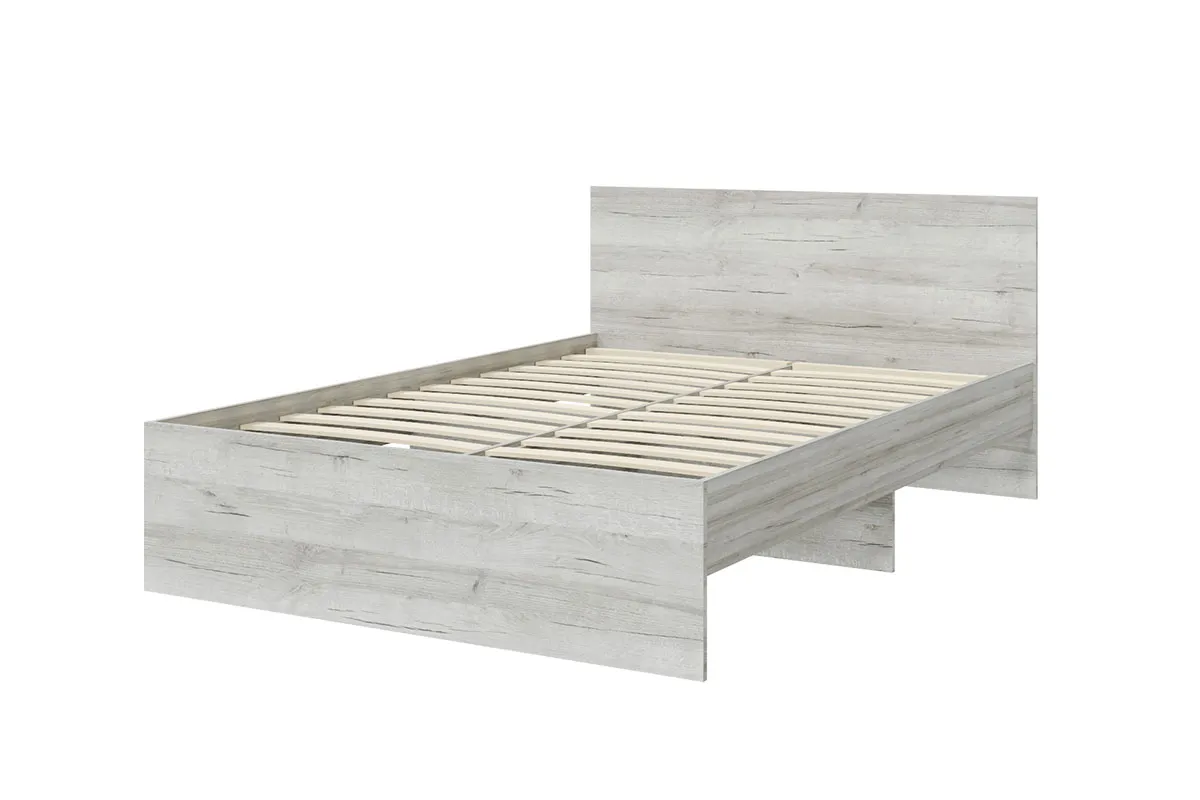 Кровать Лори с ящиками 140х200 (Дуб Серый/Белый) - купить в Озерце