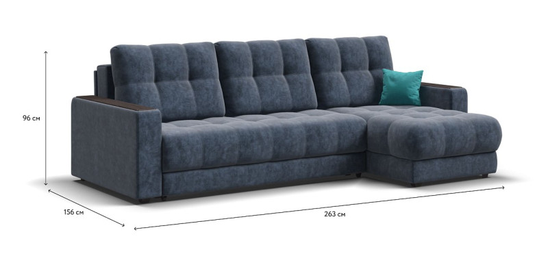 Угловой диван BOSS 3.0 Classic XL Велюр Royal топаз NEW — купить в Озерце