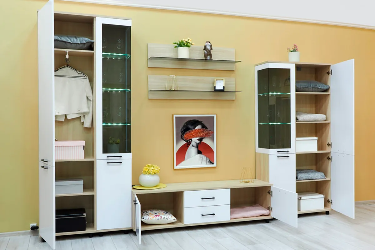 Шкаф многоцелевой ШК-5075-АС-БГ (Ясень Асахи/Белый Бриллиант Глянцевый) в мебель-центре Озерцо