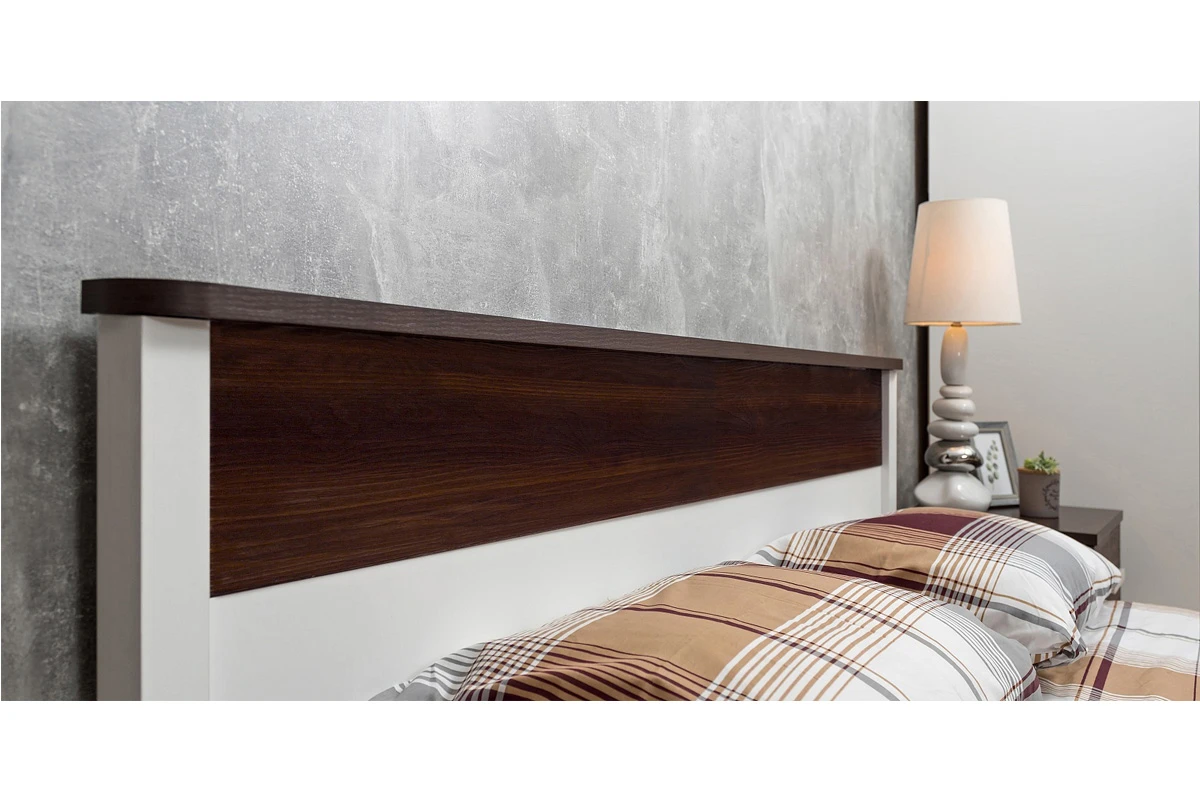 Кровать Норвуд 33 без орт.основания 140х200 (Белый/Орех шоколадный) - купить в Озерце