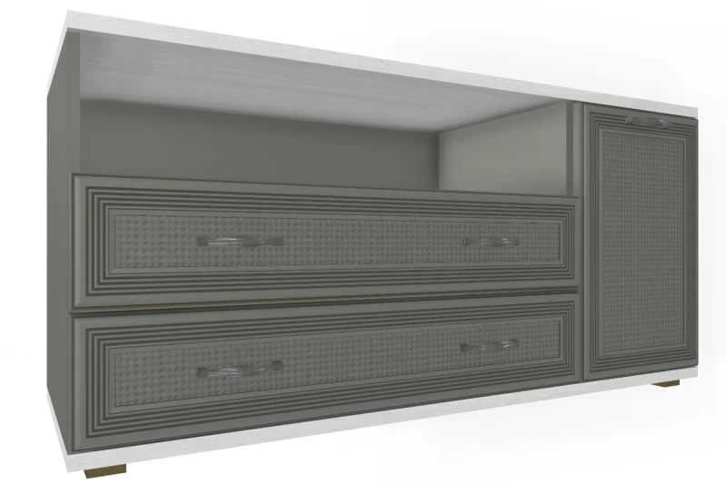 Тумба Карина ТБ-1023-СЯ-СО (Снежный Ясень/Серый Оникс) — Мебель-центр Озерцо
