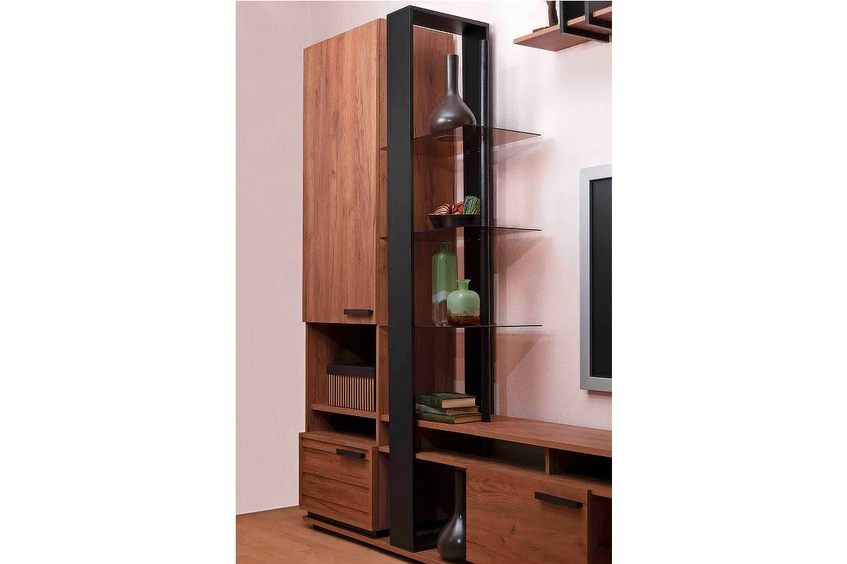 Гостиная Nature комплект 2 (Дуб Табачный Craft/Черный) — Мебель-центр Озерцо