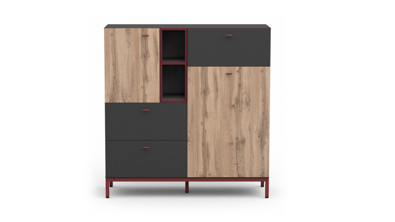 Комод Avocado, цвет Базальт + Дуб Натюрель 45x120 — купить в Озерце