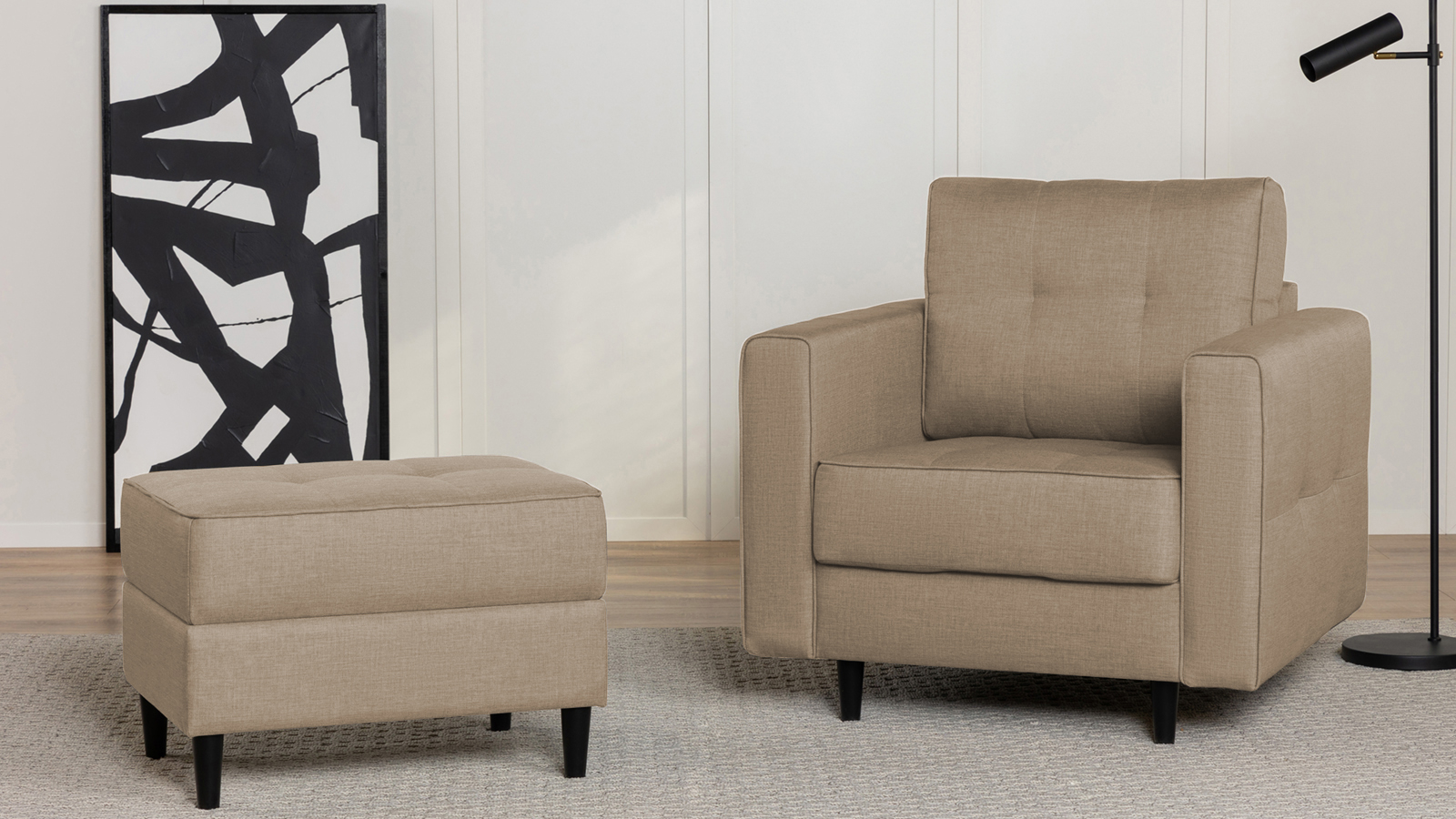 Пуф Amani Pro, Тк. Тк. Lidot beige 53x68 — купить в Озерце