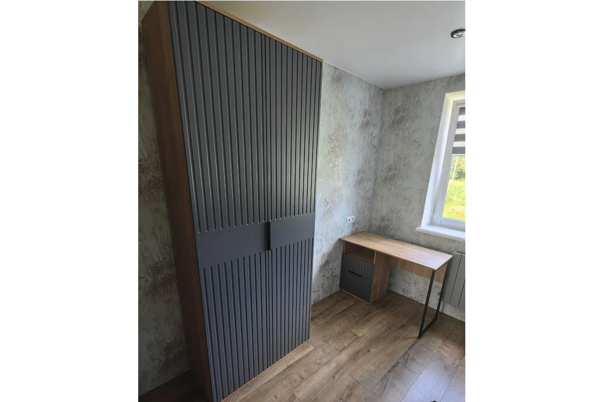 Шкаф для одежды Хилтон (Дуб Крафт золотой/Графит матовый) в мебель-центре Озерцо