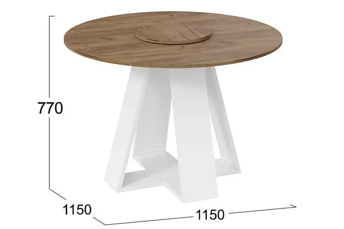 Стол обеденный Райнер Тип 1 (Белый/Дуб крафт золотой) - купить в Озерце