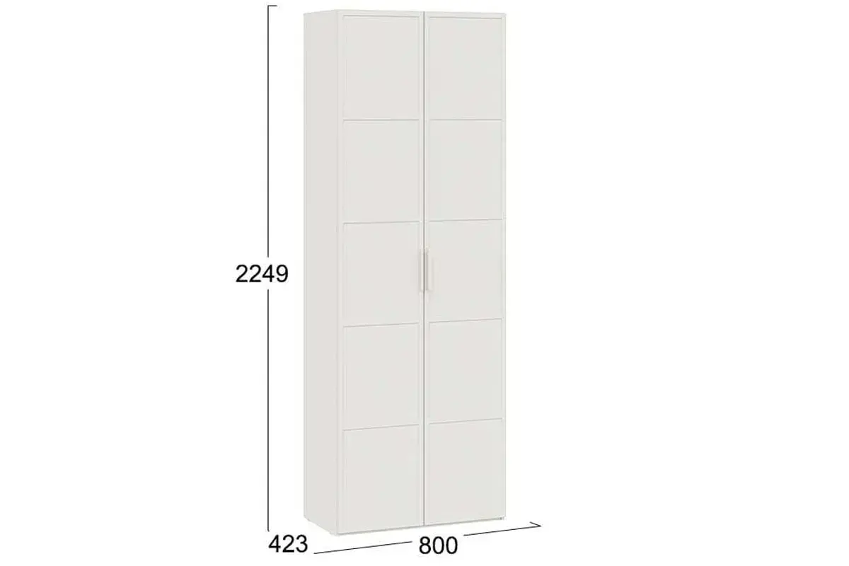 Шкаф для одежды Стелла Исп.2 (Белый  Холст/Белый Жемчуг) в мебель-центре Озерцо