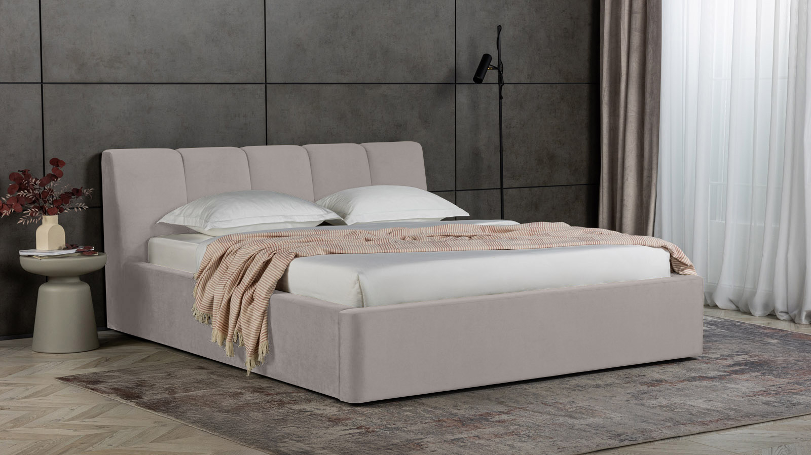 Кровать Niks Тк. Casanova Grey 200x200 - купить в Озерце