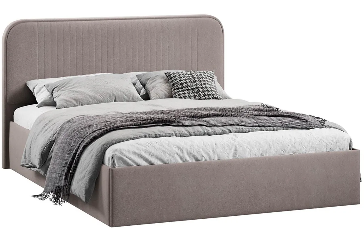 Кровать Тиффани Тип 1 с ПМ и заглушиной 160х200 (Велюр/Мокко темный) - купить в Озерце