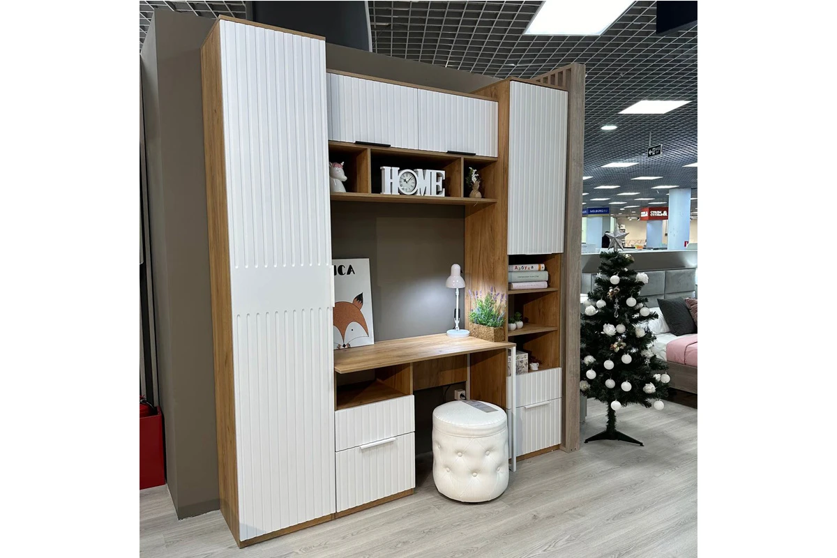 Шкаф настенный с полкой Хилтон 1100 (Дуб Крафт золотой/Белый матовый) в мебель-центре Озерцо