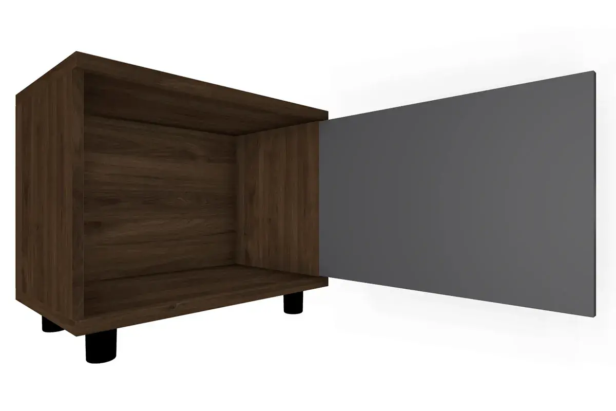 Тумба ТБ-5052-ГТ-АМ (Гикори Джексон Темный/Антрацит Матовый) — Мебель-центр Озерцо