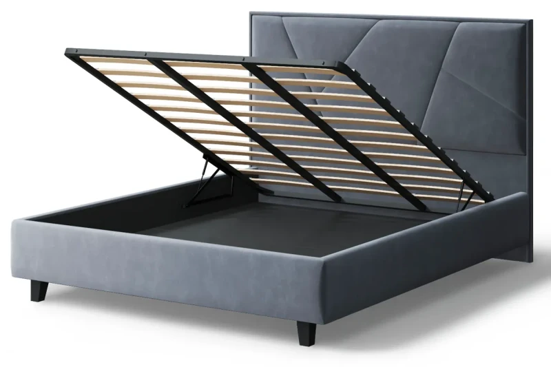 Кровать на опоре Ингрид с ПМ 160х200 (Бренди лайт 28/Серый) - купить в Озерце