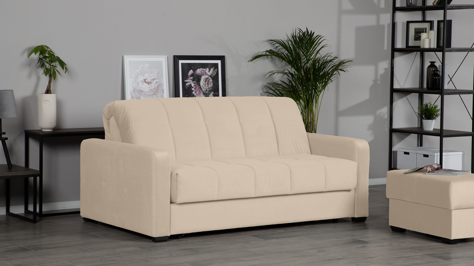 Диван - кровать Domo Pro стежка квадрат, ткань Casanova Milk 180x216 — купить в Озерце