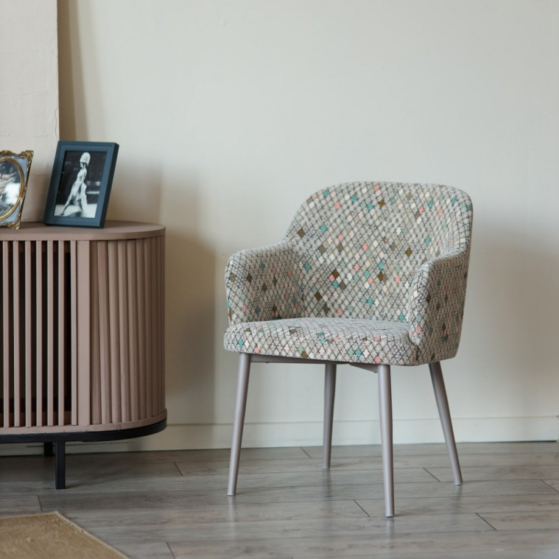 Стул МОНИКА муар розовый/ткань ромб - купить в Озерце