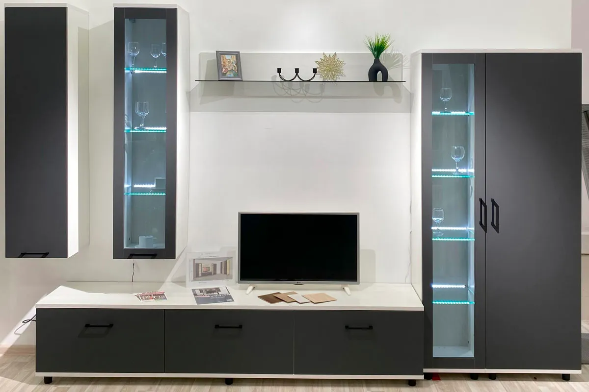 Тумба ТБ-5037-СЯ-АМ (Снежный Ясень/Антрацит Матовый) — Мебель-центр Озерцо