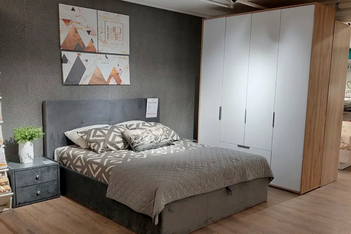 Шкаф четырехдверный Николь Мод.8 (Белый/Дуб Альпийский) в мебель-центре Озерцо