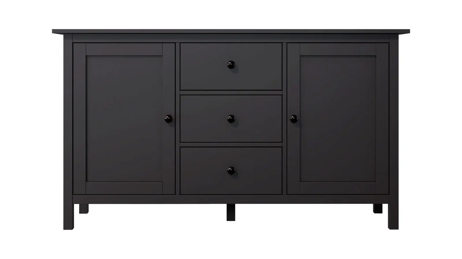 Комод 3 ящика и 2 двери Terek, цвет Черный 47x157 — купить в Озерце