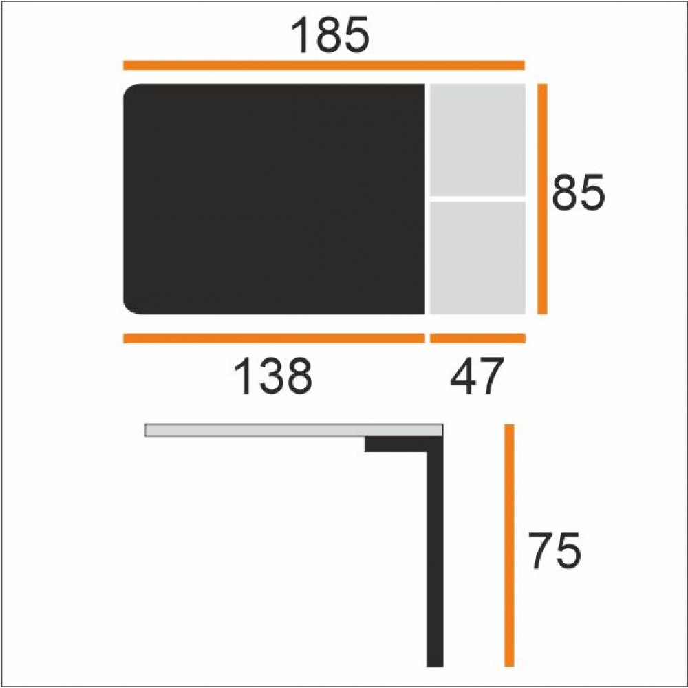 Стол БОНН HPL камень серый/матовый черный - купить в Озерце