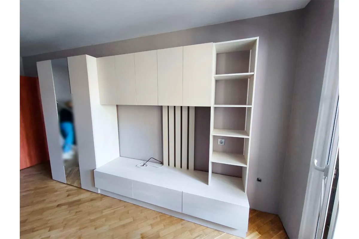 Гостиная Лиза-1 ЦРК.ЛЗ.01 (Анкор Белый/Сатин) — Мебель-центр Озерцо