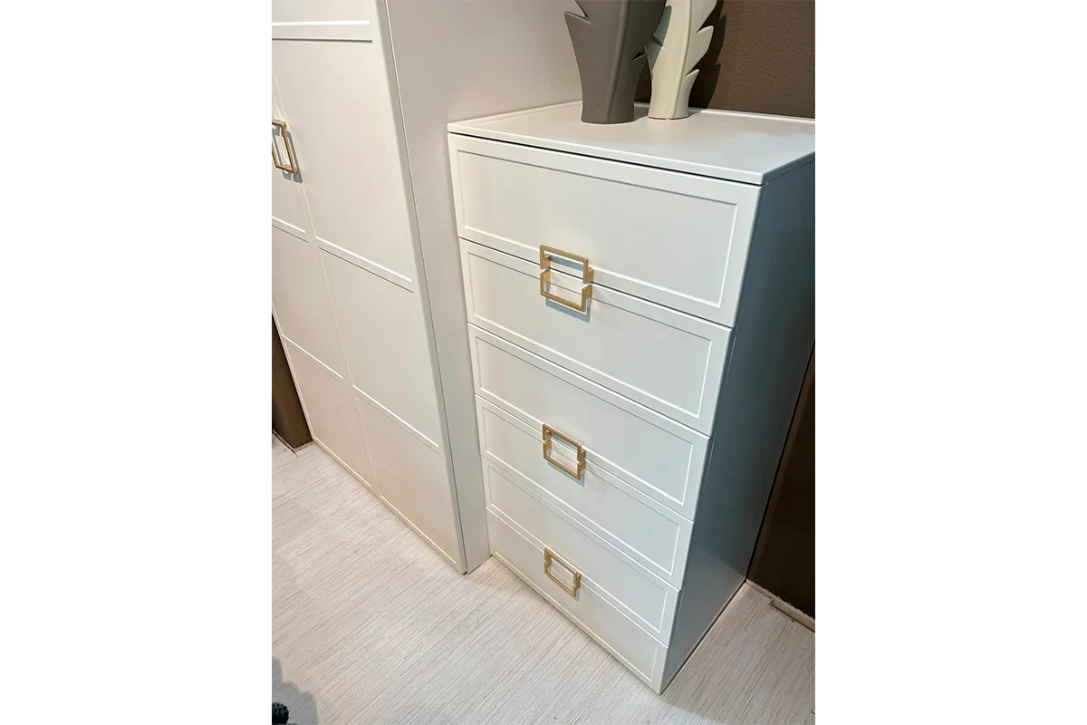 Комод Стелла (Белый Холст/Белый Жемчуг) — Мебель-центр Озерцо