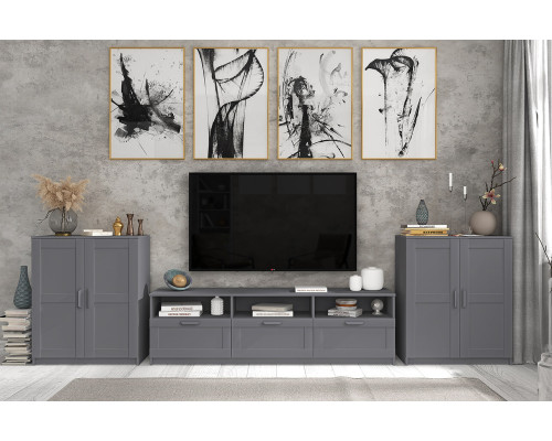 Стенка для гостиной Скаген Графит - заказать на Ozerco.com Стенка для гостиной Скаген Графит — Мебель-центр Озерцо