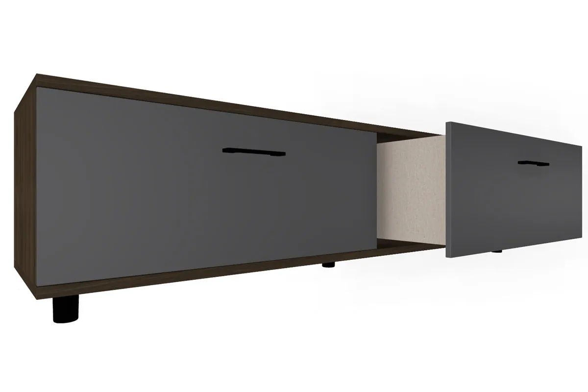 Тумба ТБ-5038-ГТ-АМ (Гикори Джексон Темный/Антрацит Матовый) — Мебель-центр Озерцо