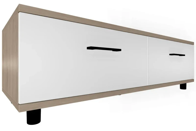 Тумба ТБ-5073-ГС-БГ (Гикори Джексон Светлый/Белый Бриллиант Глянцевый) — Мебель-центр Озерцо