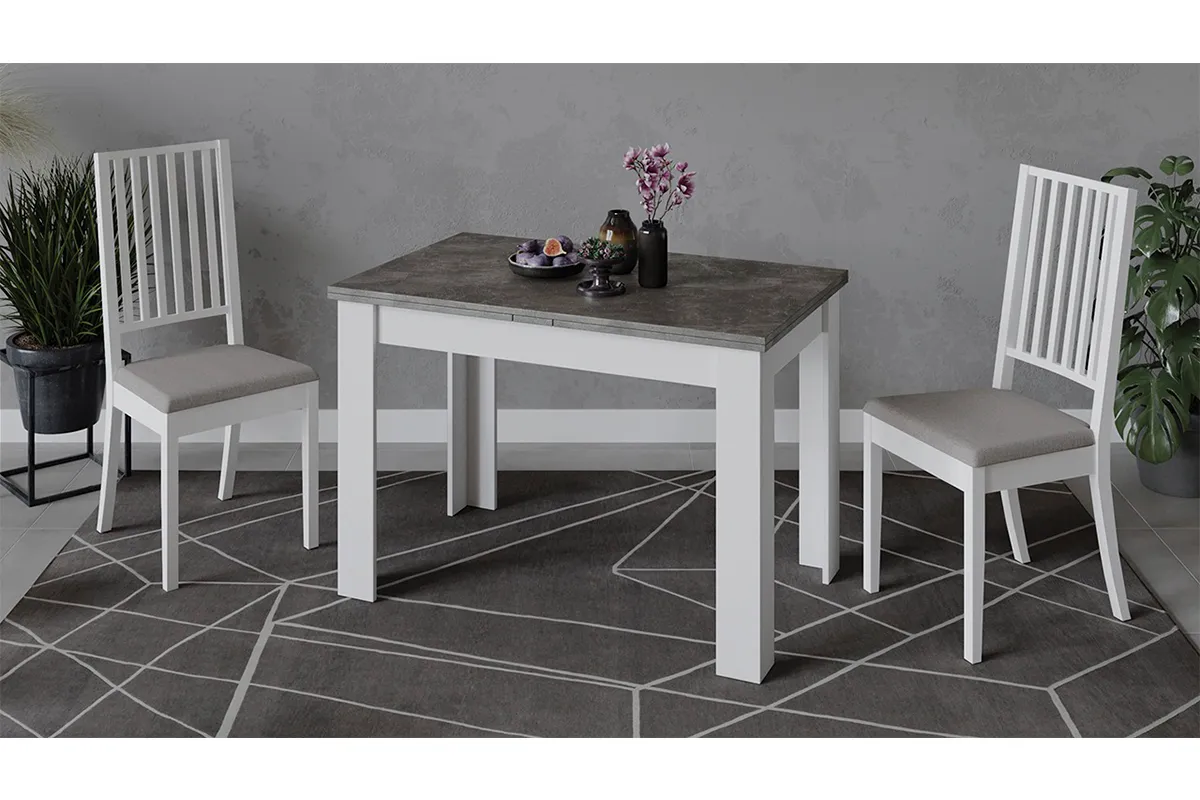 Стол раздвижной Промо тип 4 (Белый/Ателье темный) - купить в Озерце