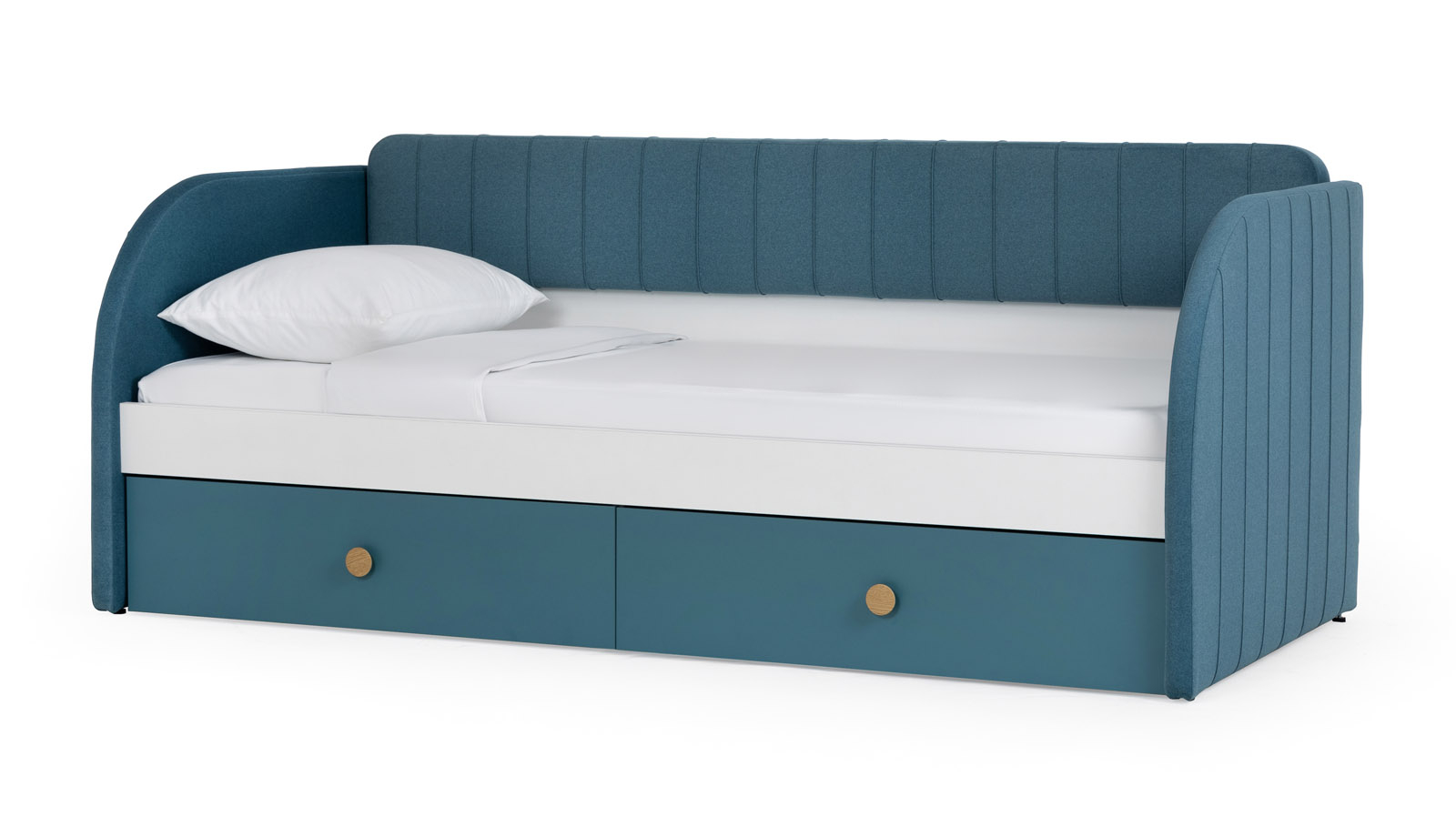 Детская кровать -тахта Lenny, цвет: Зеленый+Белый 90x200 — Мебель-центр Озерцо