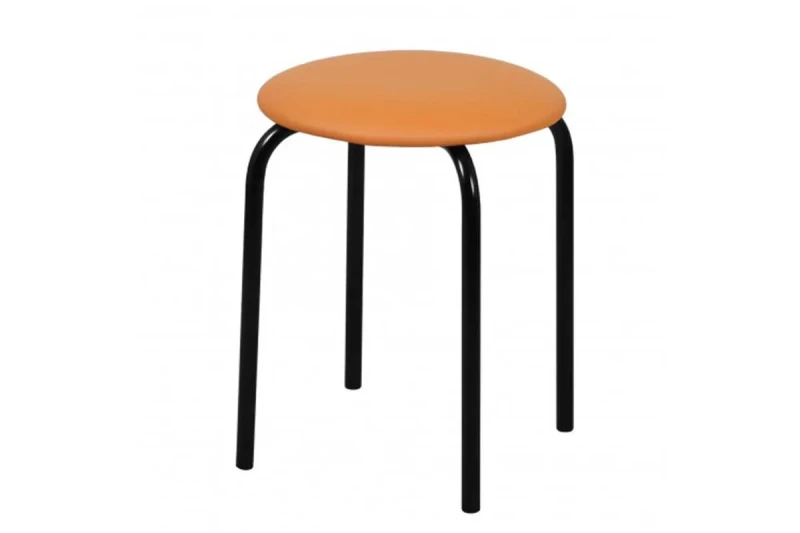 Табурет Эконом каркас черный, экокожа (Экотекс 3032 оранжевый) СРП 011 - купить в Озерце