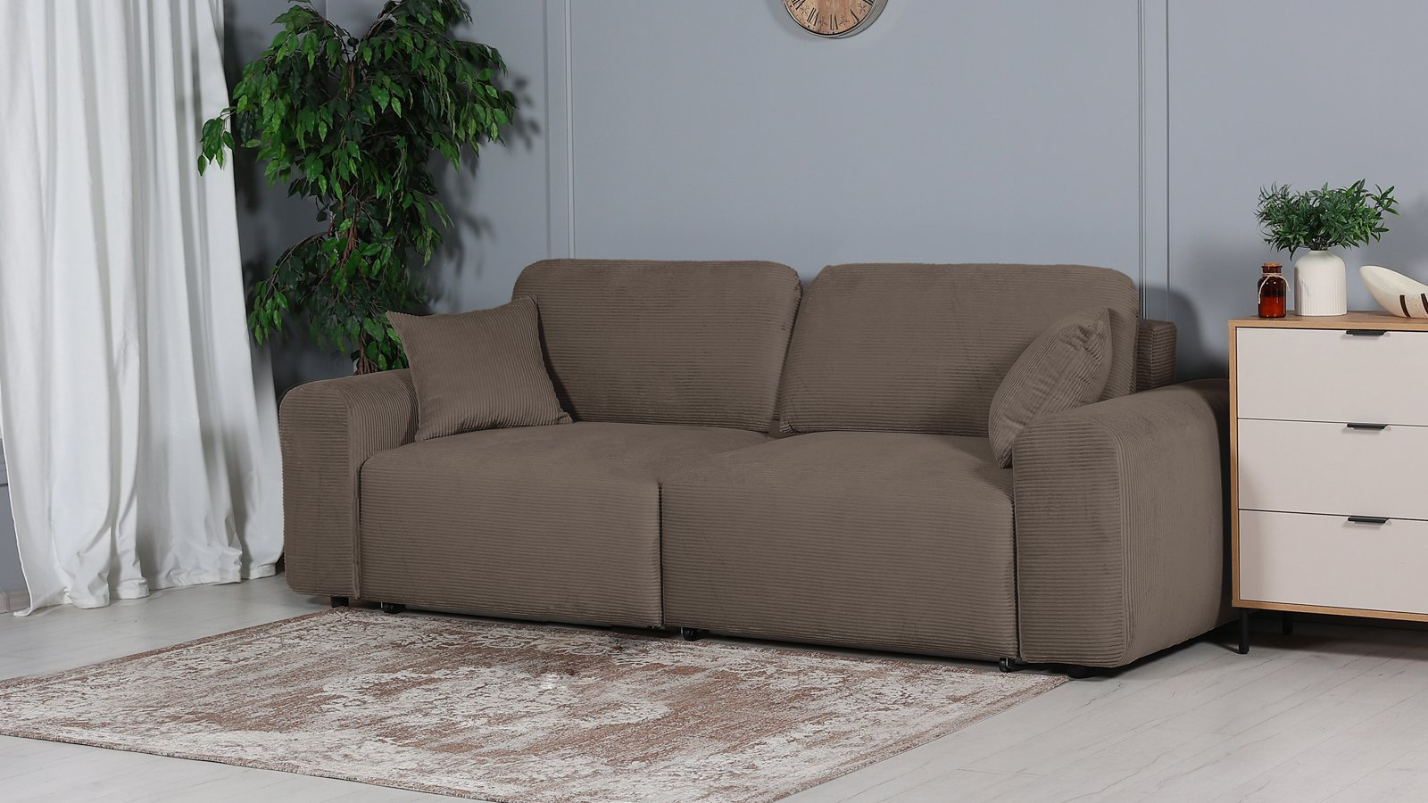 Диван -кровать Raklet ткань Cilium Brown 107x258 — купить в Озерце